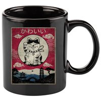 Kawaii Cat Japanese 11oz C Handle Ceramic Mug