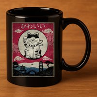 Kawaii Cat Japanese 11oz C Handle Ceramic Mug