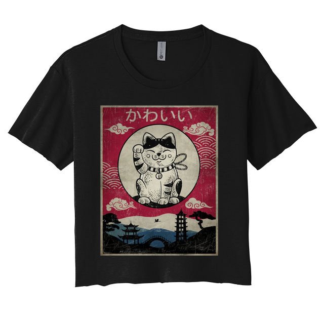 Kawaii Cat Japanese Crop Top