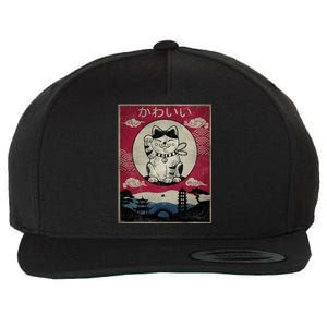 Kawaii Cat Japanese Wool Snapback Cap