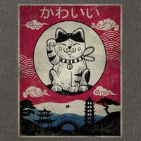 Kawaii Cat Japanese Cotton Canvas Backpack