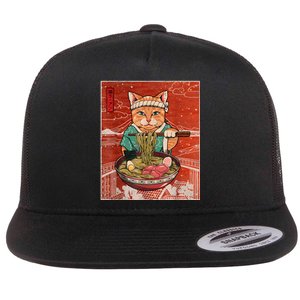 Kawaii Cat Japanese Black Anime Gift Girl Teenager Flat Bill Trucker Hat