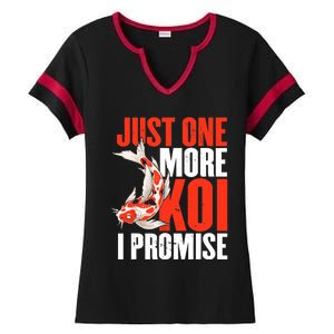 Koi Carp | Japanese Fish | Just One More Koi I Promise Ladies Halftime Notch Neck Tee