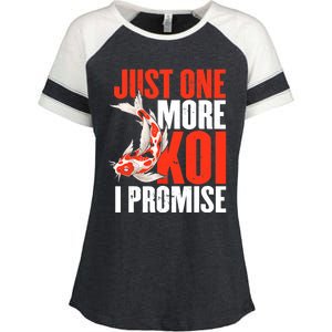 Koi Carp | Japanese Fish | Just One More Koi I Promise Enza Ladies Jersey Colorblock Tee