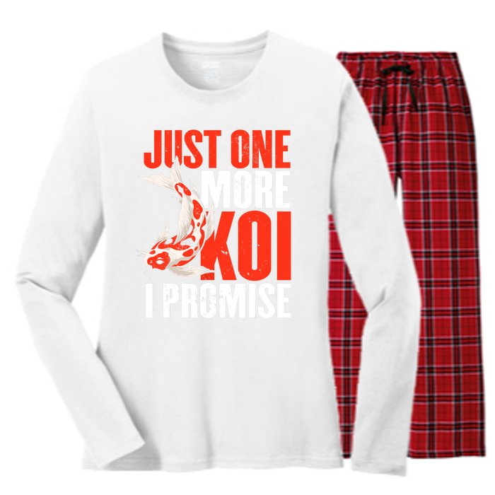 Koi Carp | Japanese Fish | Just One More Koi I Promise Women's Long Sleeve Flannel Pajama Set 