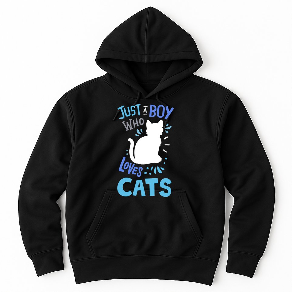 Kids Cat Just A Boy Who Loves Cats Gift For Cat Lovers TShirt Hoodie