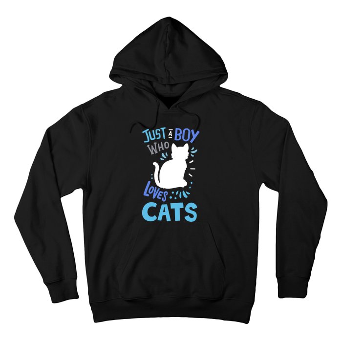 Kids Cat Just A Boy Who Loves Cats Gift For Cat Lovers TShirt Hoodie