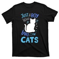 Kids Cat Just A Boy Who Loves Cats Gift For Cat Lovers TShirt T-Shirt