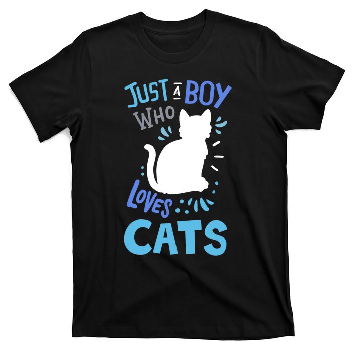 Kids Cat Just A Boy Who Loves Cats Gift For Cat Lovers TShirt T-Shirt