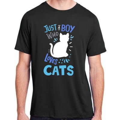 Kids Cat Just A Boy Who Loves Cats Gift For Cat Lovers TShirt Adult ChromaSoft Performance T-Shirt