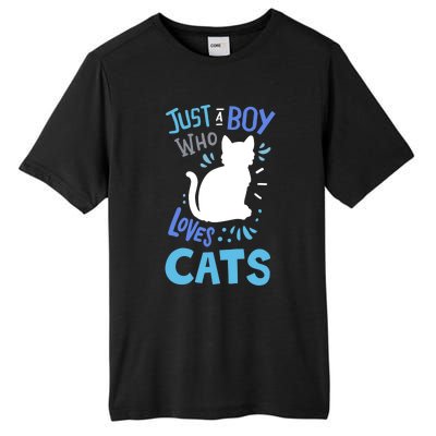 Kids Cat Just A Boy Who Loves Cats Gift For Cat Lovers TShirt Tall Fusion ChromaSoft Performance T-Shirt