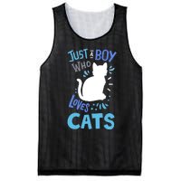 Kids Cat Just A Boy Who Loves Cats Gift For Cat Lovers TShirt Mesh Reversible Basketball Jersey Tank