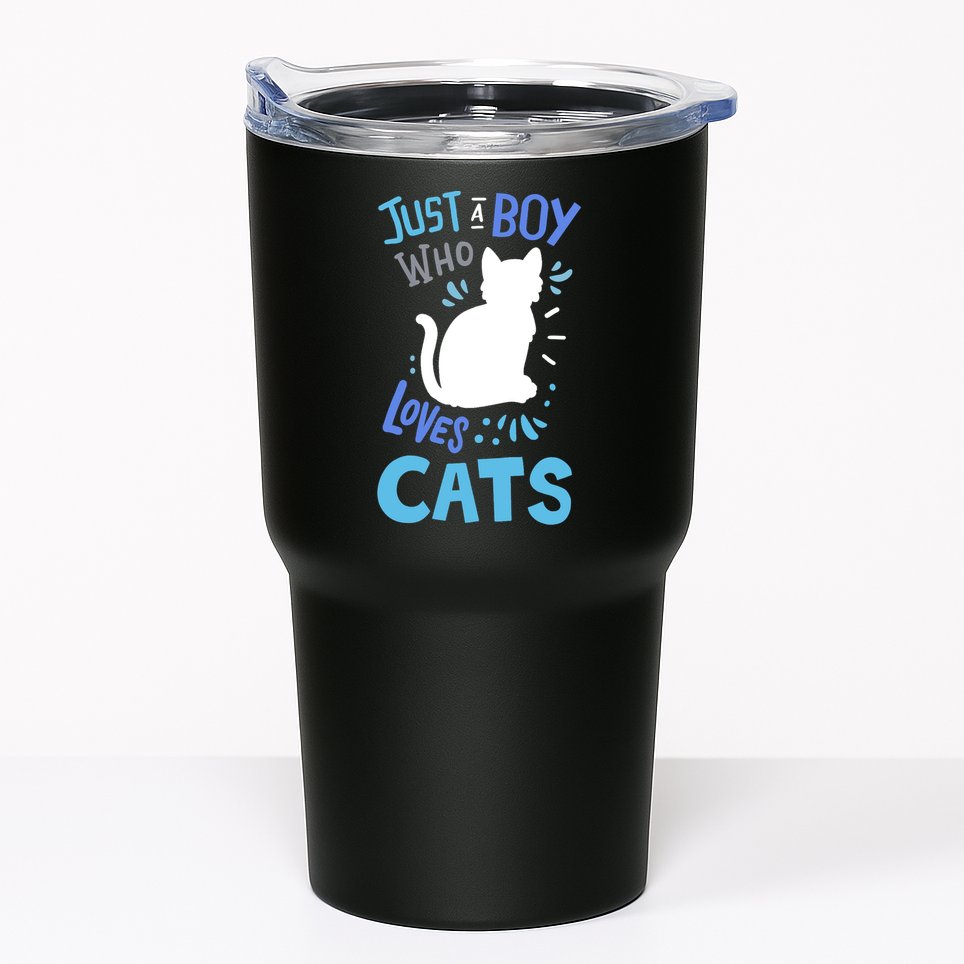 Kids Cat Just A Boy Who Loves Cats Gift For Cat Lovers TShirt Tumbler