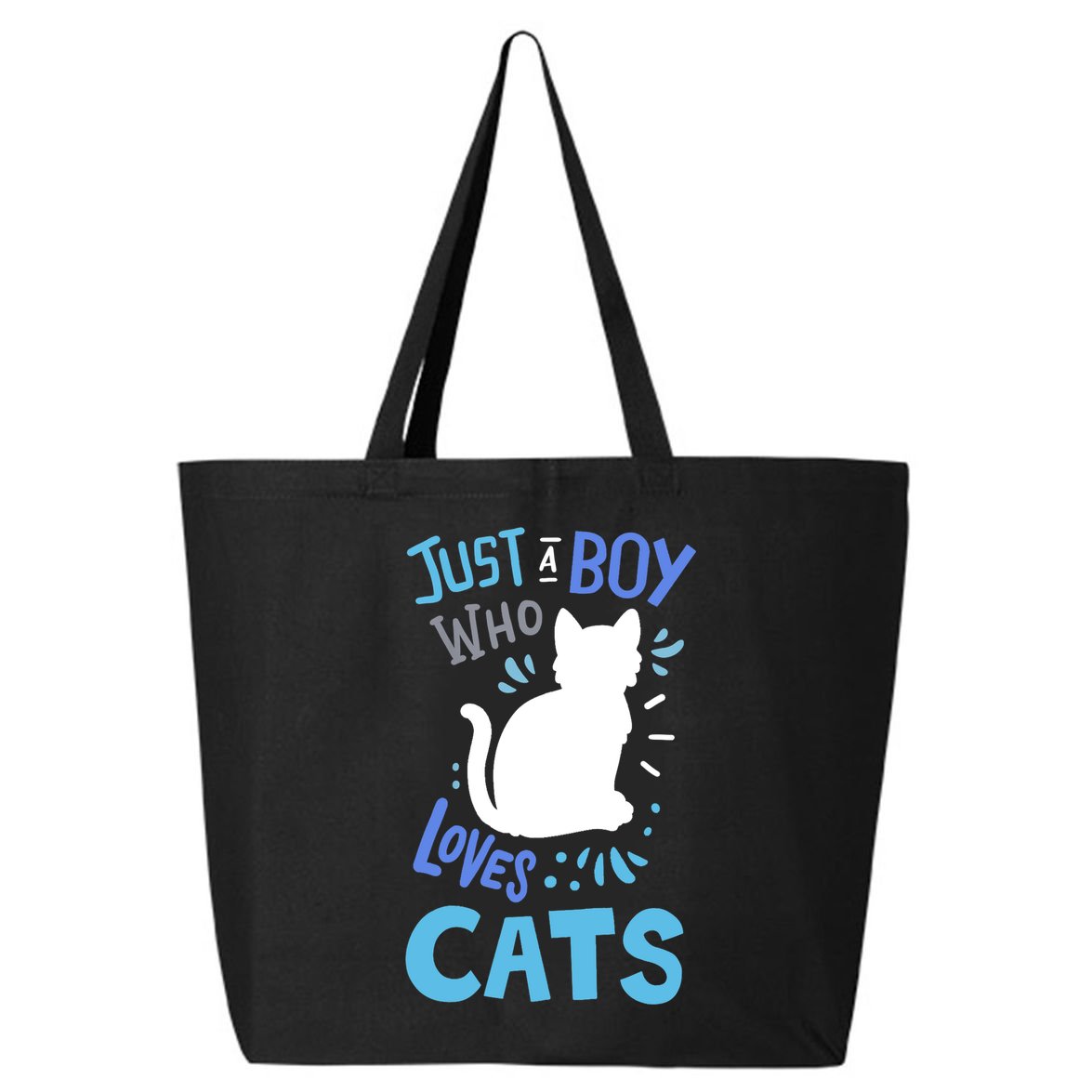 Kids Cat Just A Boy Who Loves Cats Gift For Cat Lovers TShirt 25L Jumbo Tote