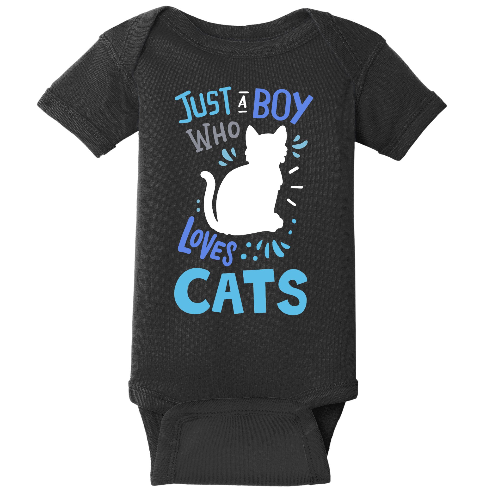 Kids Cat Just A Boy Who Loves Cats Gift For Cat Lovers TShirt Baby Bodysuit