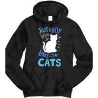 Kids Cat Just A Boy Who Loves Cats Gift For Cat Lovers TShirt Tie Dye Hoodie