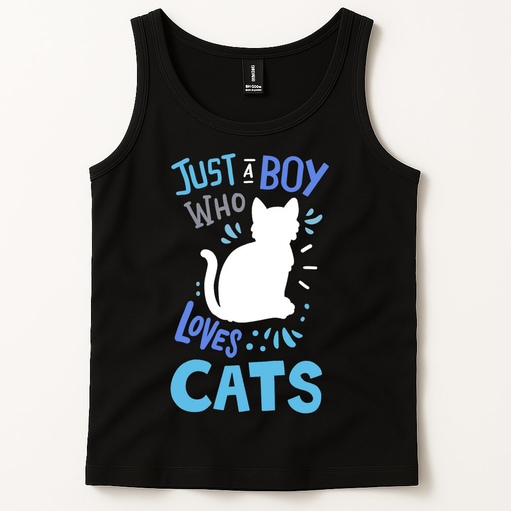 Kids Cat Just A Boy Who Loves Cats Gift For Cat Lovers TShirt Tank Top