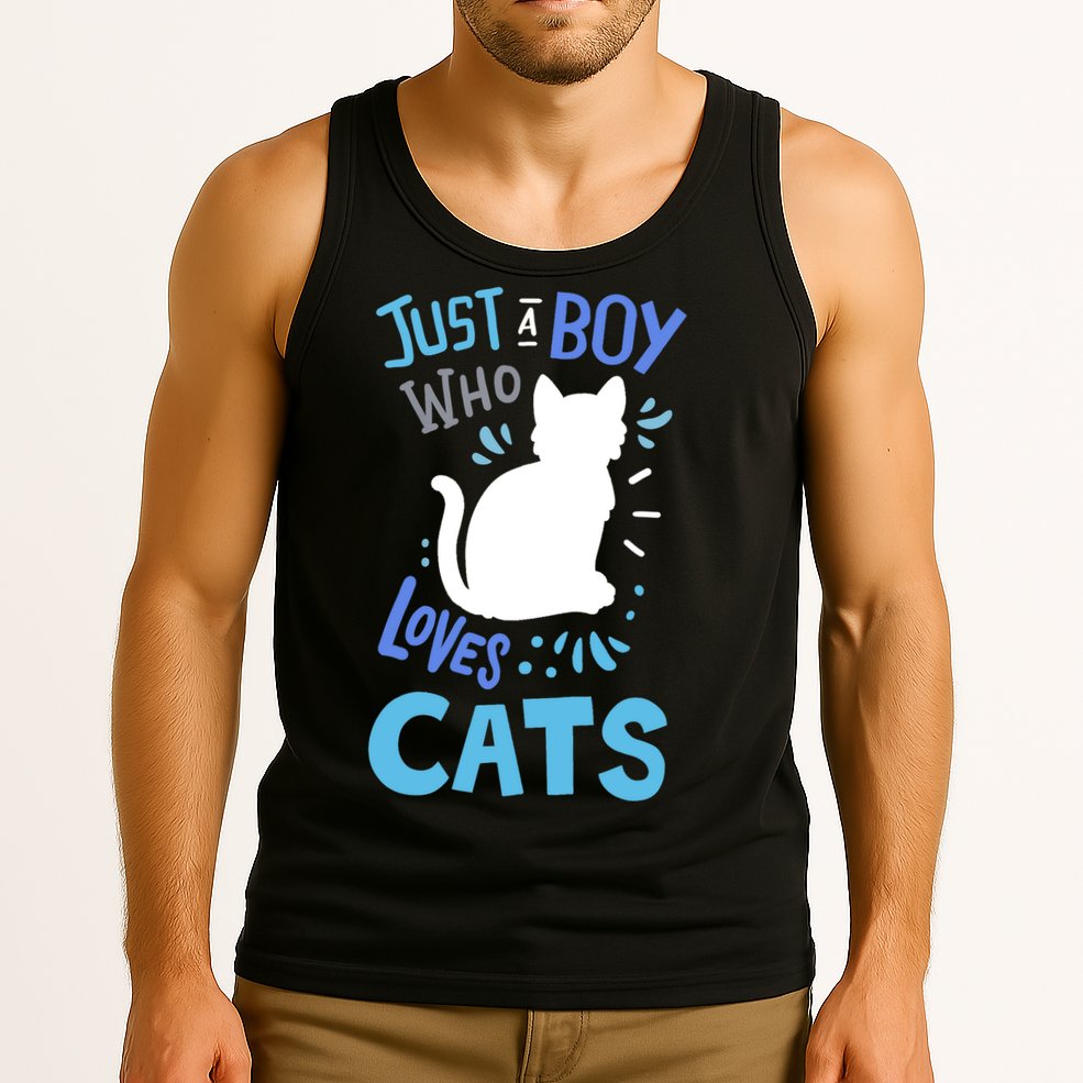 Kids Cat Just A Boy Who Loves Cats Gift For Cat Lovers TShirt Tank Top