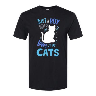 Kids Cat Just A Boy Who Loves Cats Gift For Cat Lovers TShirt Softstyle CVC T-Shirt