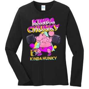 Kinda Chunky Kinda Hunky, Bodybuilding Gym Ladies Long Sleeve Shirt