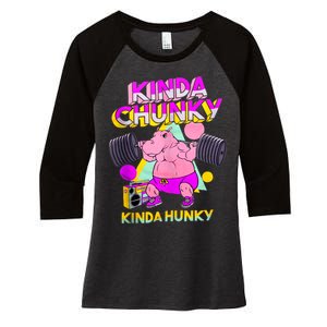 Kinda Chunky Kinda Hunky, Bodybuilding Gym Women's Tri-Blend 3/4-Sleeve Raglan Shirt