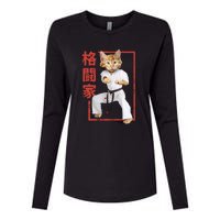 Karate Cat Womens Cotton Relaxed Long Sleeve T-Shirt