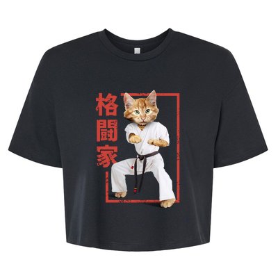 Karate Cat Bella+Canvas Jersey Crop Tee