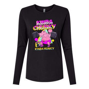 Kinda Chunky Kinda Hunky And Body Building Gym Womens Cotton Relaxed Long Sleeve T-Shirt