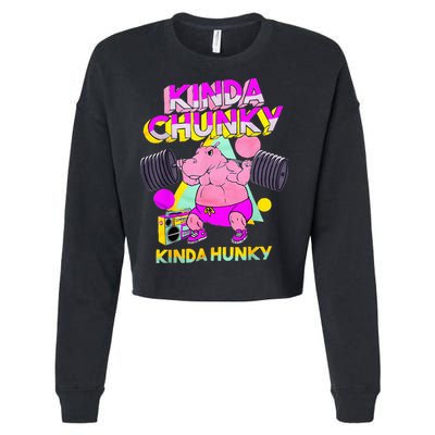 Kinda Chunky Kinda Hunky And Body Building Gym Cropped Pullover Crew