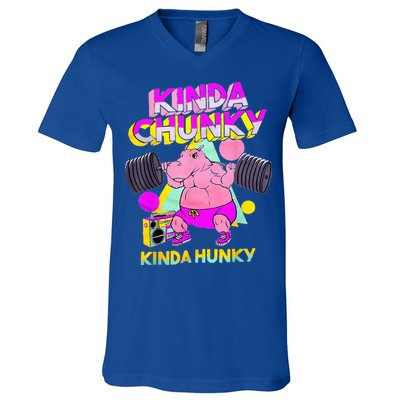Kinda Chunky Kinda Hunky And Body Building Gym V-Neck T-Shirt