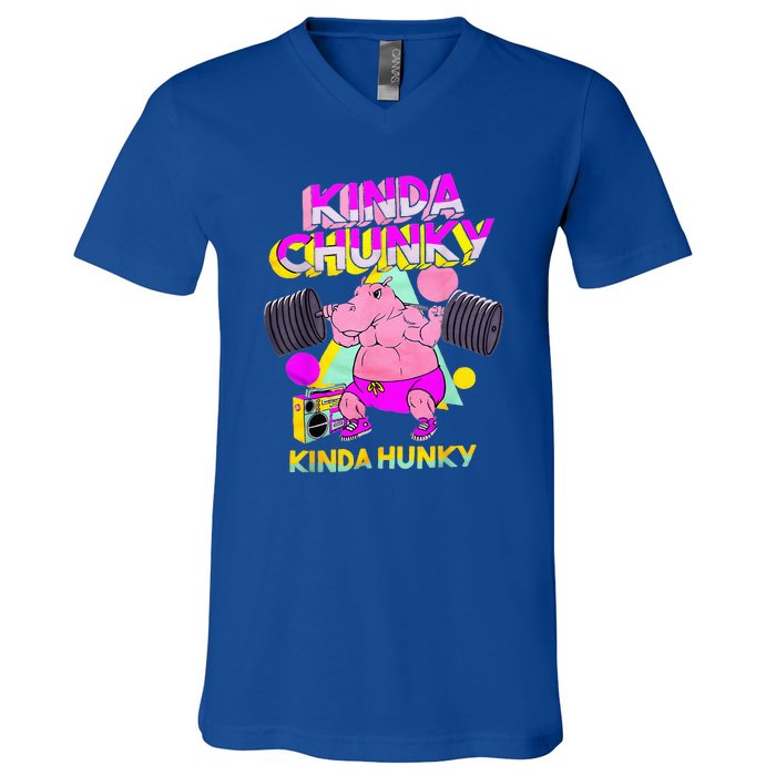 Kinda Chunky Kinda Hunky And Body Building Gym V-Neck T-Shirt