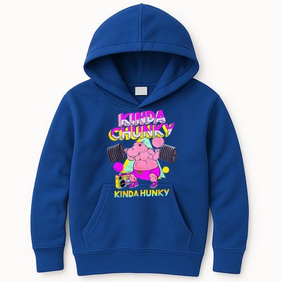 Kinda Chunky Kinda Hunky And Body Building Gym Kids Hoodie