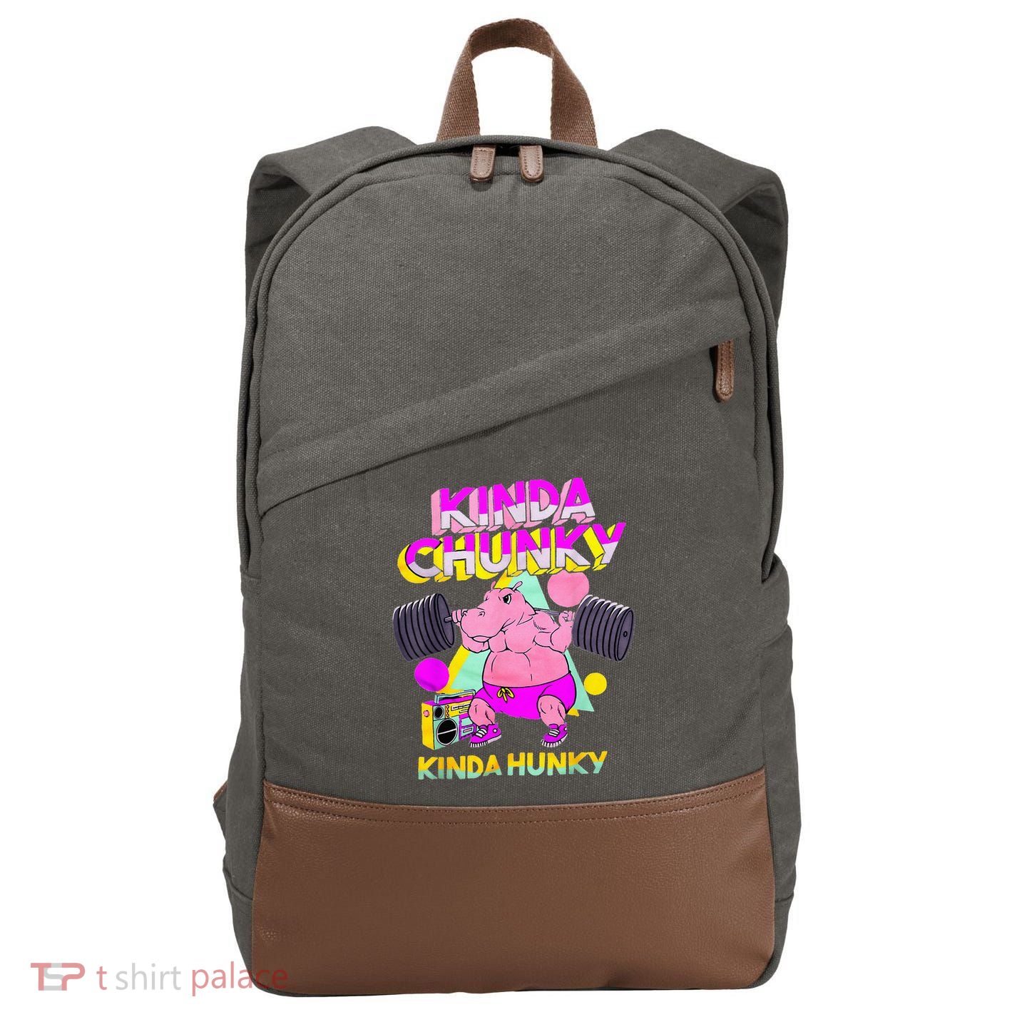 Kinda Chunky Kinda Hunky And Body Building Gym Cotton Canvas Backpack
