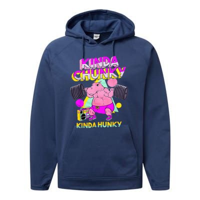 Kinda Chunky Kinda Hunky And Body Building Gym Performance Fleece Hoodie