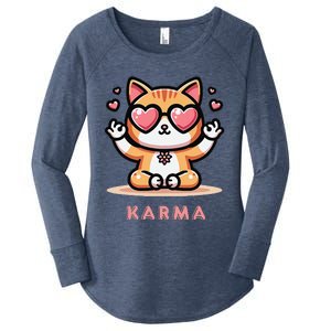 Karma Cat Women's Perfect Tri Tunic Long Sleeve Shirt