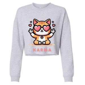 Karma Cat Cropped Pullover Crew