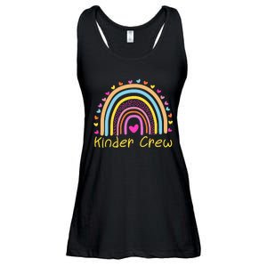 Kinder Crew Kindergarten Teacher Rainbow Heart Ladies Essential Flowy Tank