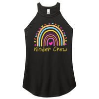 Kinder Crew Kindergarten Teacher Rainbow Heart Women’s Perfect Tri Rocker Tank