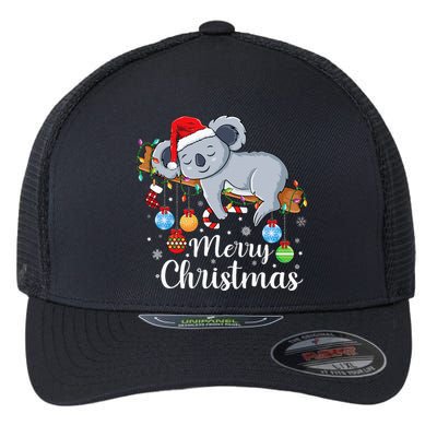 Koalalala Cute Koala Bear santa hat funny Christmas koala Flexfit Unipanel Trucker Cap