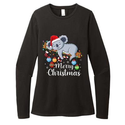 Koalalala Cute Koala Bear santa hat funny Christmas koala Womens CVC Long Sleeve Shirt