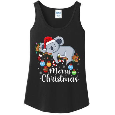 Koalalala Cute Koala Bear santa hat funny Christmas koala Ladies Essential Tank