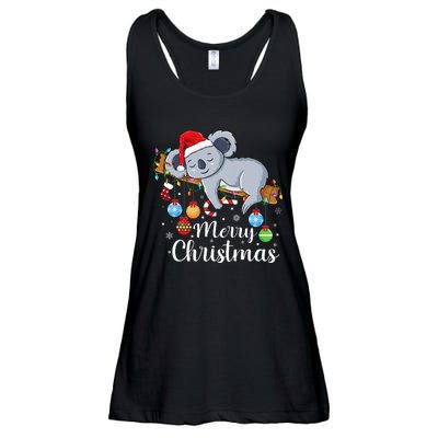 Koalalala Cute Koala Bear santa hat funny Christmas koala Ladies Essential Flowy Tank