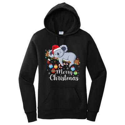 Koalalala Cute Koala Bear santa hat funny Christmas koala Women's Pullover Hoodie