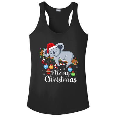 Koalalala Cute Koala Bear santa hat funny Christmas koala Ladies PosiCharge Competitor Racerback Tank