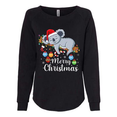 Koalalala Cute Koala Bear santa hat funny Christmas koala Womens California Wash Sweatshirt