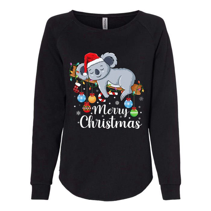 Koalalala Cute Koala Bear santa hat funny Christmas koala Womens California Wash Sweatshirt