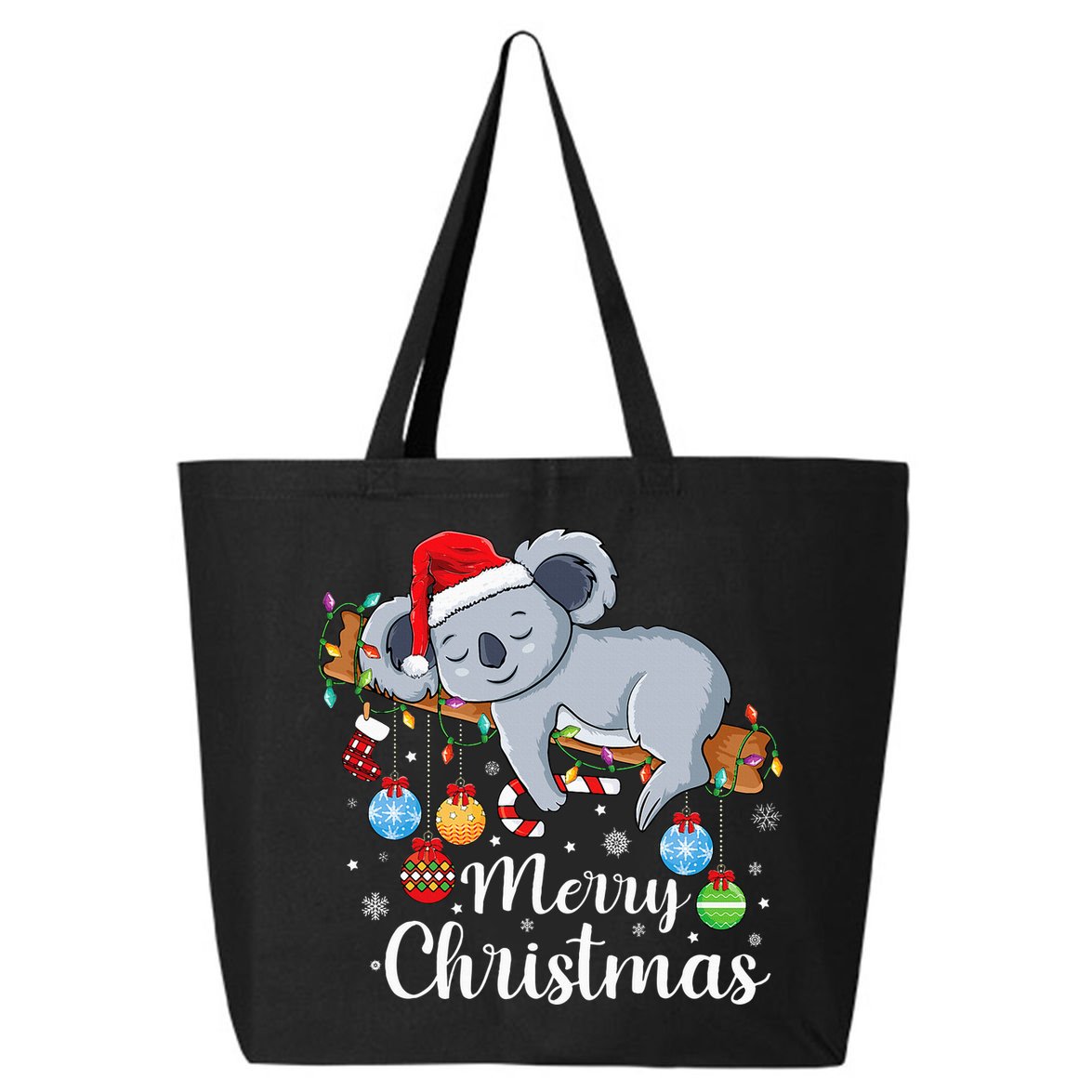 Koalalala Cute Koala Bear santa hat funny Christmas koala 25L Jumbo Tote
