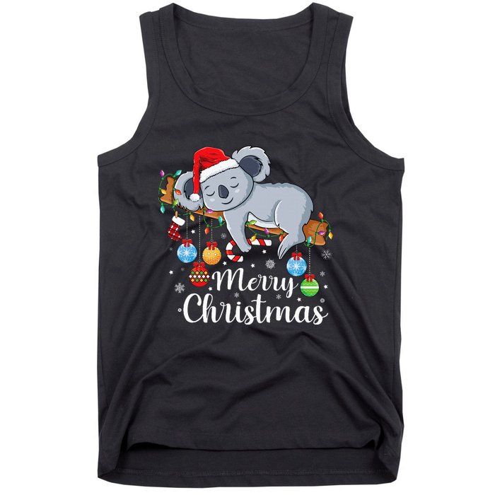 Koalalala Cute Koala Bear santa hat funny Christmas koala Tank Top