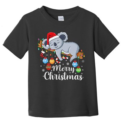 Koalalala Cute Koala Bear santa hat funny Christmas koala Toddler T-Shirt