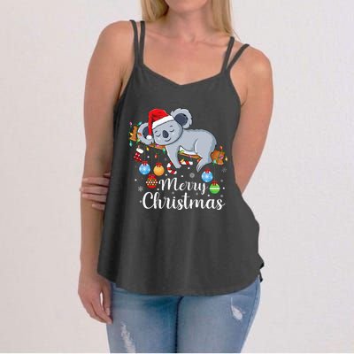 Koalalala Cute Koala Bear santa hat funny Christmas koala Women's Strappy Tank